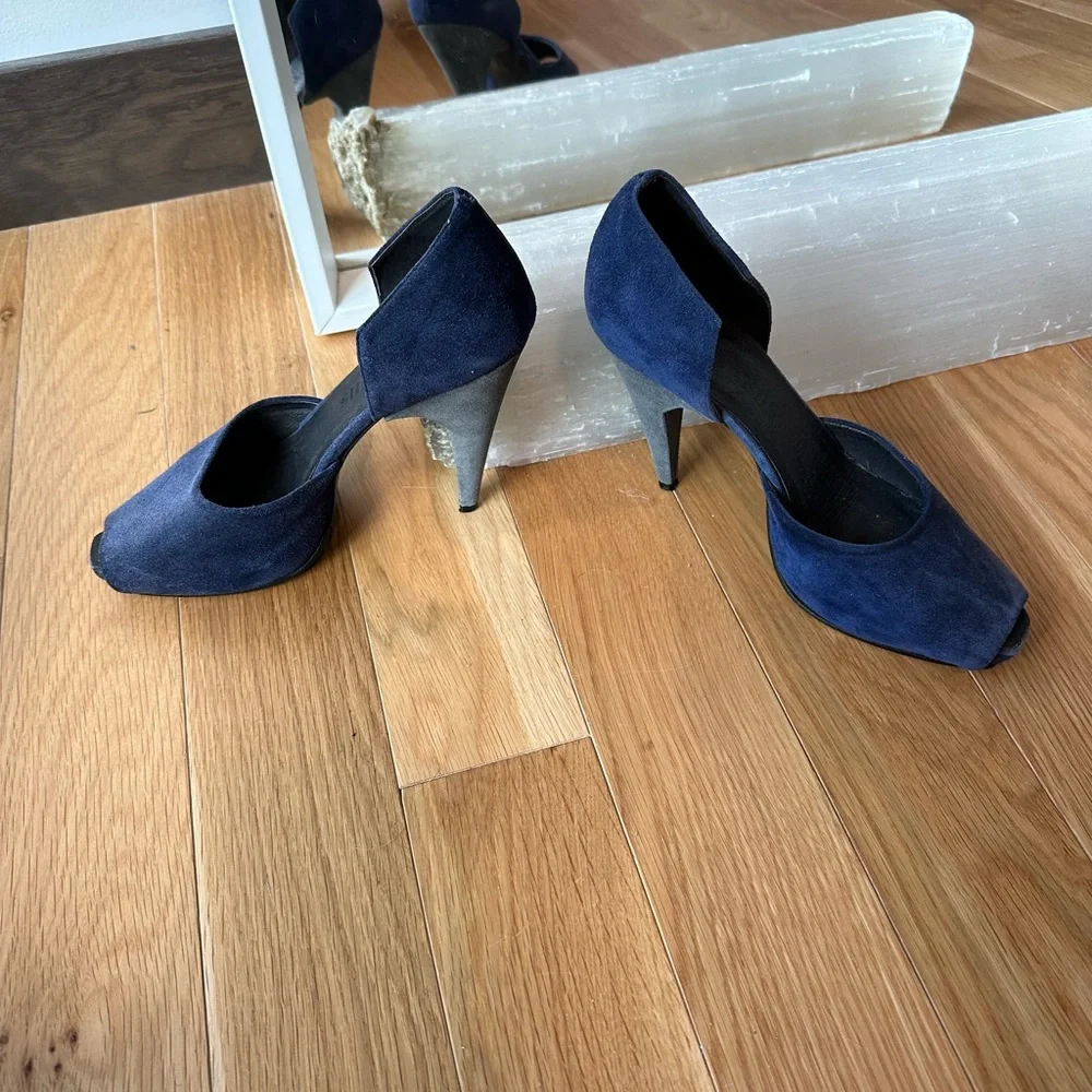 Acne Studios Blue and Grey Suede d’Orsay Pumps, size 8, GUC - Picture 9 of 9